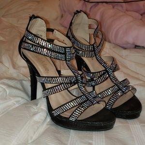 Silver Glittery Prom Shoes